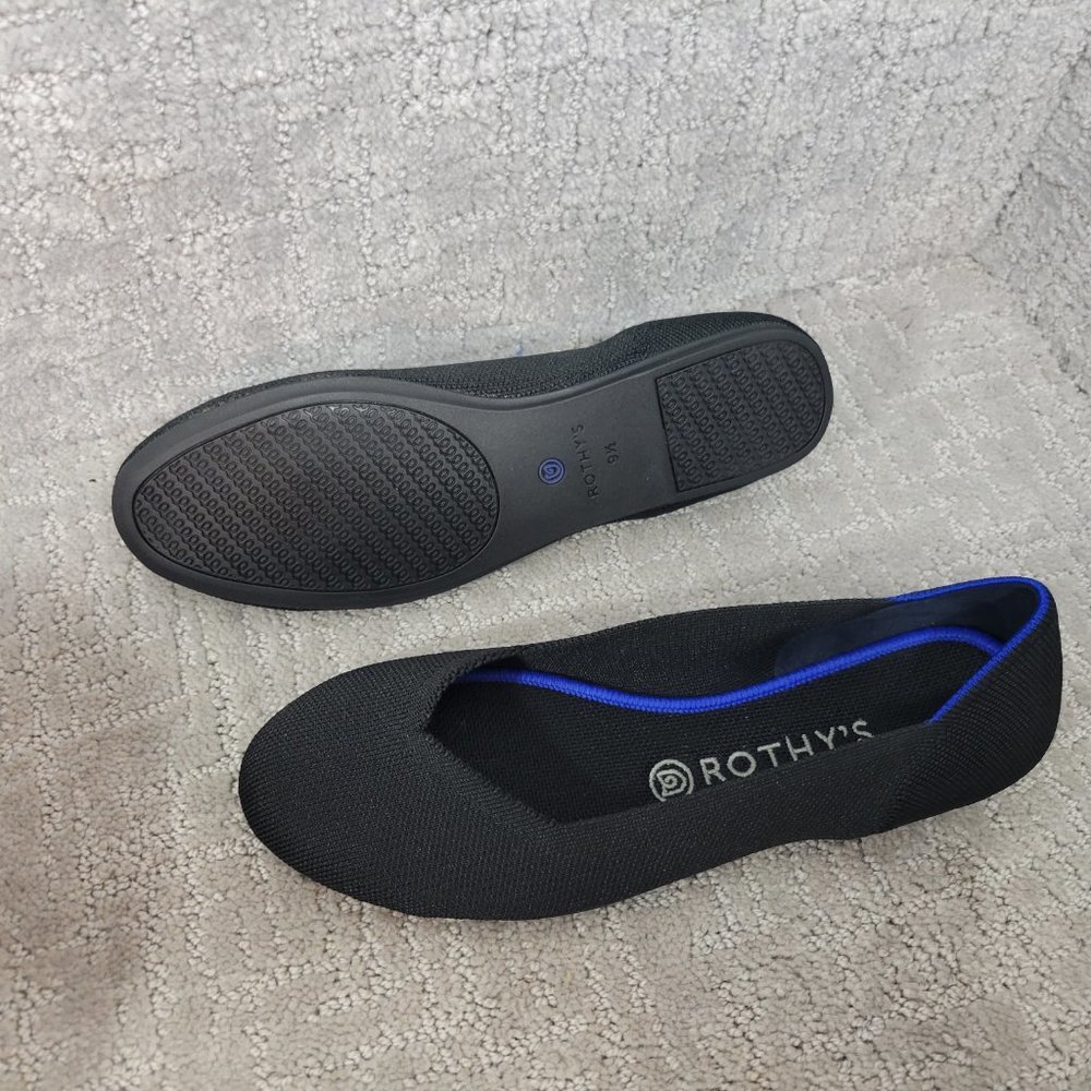 Rothy's The Flat Black Solid Slip On Ballet Shoes Women's Size US 8.5, 9.5, 10 - Picture 8 of 11